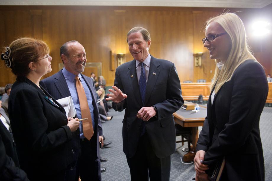Sen. Blumenthal talking to the witnesses